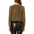 thumbnail image 3 of INSPIRE CHIC Cardigan Court à Manches Longues Scintillantes Col Drapé pour Femmes, 3 of 7