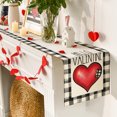 thumbnail image 2 of TIELUTT Valentine's Day Table Flag Heart Pattern Holiday Decoration Heat Insulation Linen Tablecloth Bulk Table Runners Narrow Table Table Light 6 Ft Table Runners Thanksgiving Runners for Tables, 2 of 5