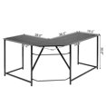 thumbnail image 2 of Costway 58"x 47" L Shaped Corner Computer Desk Home Office Workstation Black, 2 of 10
