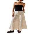 thumbnail image 1 of Flowy Summer Skirts with Drawstring High Waist for Women, 1 of 6