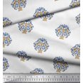 thumbnail image 3 of Soimoi Toile de Satin Modal Feuilles & Lotus Blocs Imprimés par Yard 42 Pouces de Large, 3 of 3