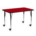 thumbnail image 1 of Bowery Hill Table d'Activité Mobile à Fusion Thermique de 31 x 24 Po en Rouge, 1 of 2