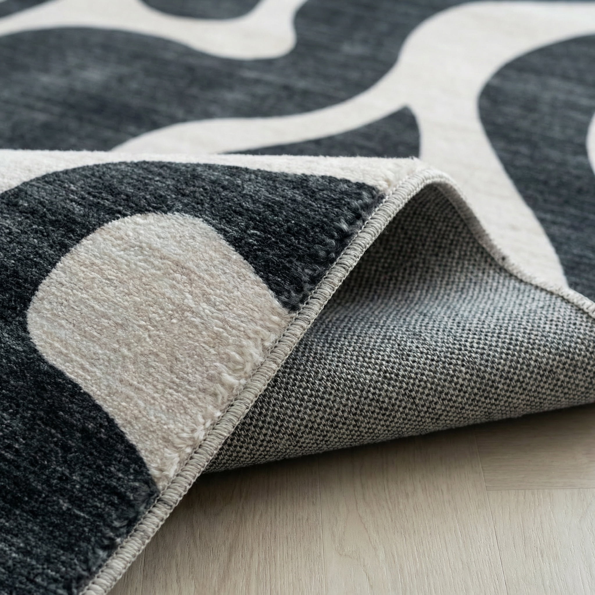 Rug Branch Eclipse Abstract Zebra Print Indoor Area Rug, Black White, Minimalist - Living Room, Bedroom, Dining and Office