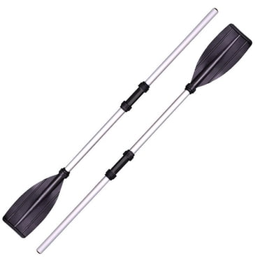 2 Pcs Pagaies de Kayak en Alliage d'Aluminium Épaissies à Manivelle Rame Renforcée pour Bateau Gonflable Bateaux de Pêche Bateaux en Caoutchouc Légers Durables Fini Noir Noir