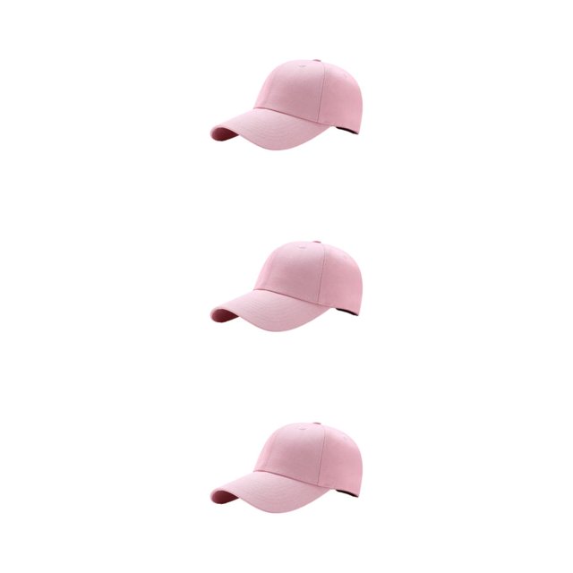 Ruiboury Adjustable Baseball Cap Sporty Style With Breathable Polyester Universal Baseball Cap Outdoors Sun Cap Sport Cap pink 3Set