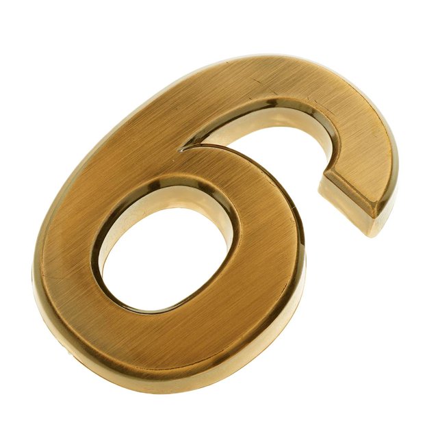 jifeng Golden Self- Door Number Sign Plaque Office Building Sticky Numeric Digit Plate Number 6