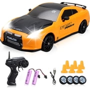 AIGIA 1:24 Scale Remote Control Car RC Drift Car 2.4GHz 4WD 15KM/H High Speed Two Batteries and Extra Tires Toys