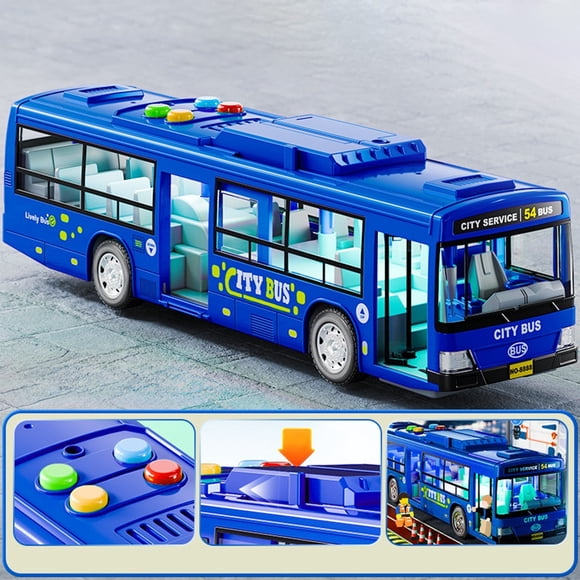 wycnly Toys Children's Simulation Bus Toy Large Door Opening Light Vocal Coachs Model City Bus Model Simulation Baby Bus Toy Coachs Boy Toys for Ages Deals