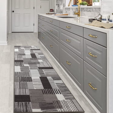 BY COCOON Tapis Coureur 2 Pieds6''x8' / Tapis Coureur de Cuisine Lavable Tapis Coureur de Couloir Tapis Coureurs pour Couloir Antidérapant (80 cm x 244 cm Tapis Gris)