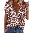 thumbnail image 2 of CEHVOM Blouse Décontractée à Manches Courtes Col en V pour Femmes Grande Taille, 2 of 6