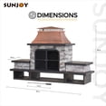 thumbnail image 2 of SUNJOY 82 in. Outdoor Wood-Burning Stone Fireplace with Chimney, 2 Side Shelves, Log Holders, Locking Mesh Doors, Removable Grate, Ash Pan and Fire Poker, Antique Copper, 2 of 9