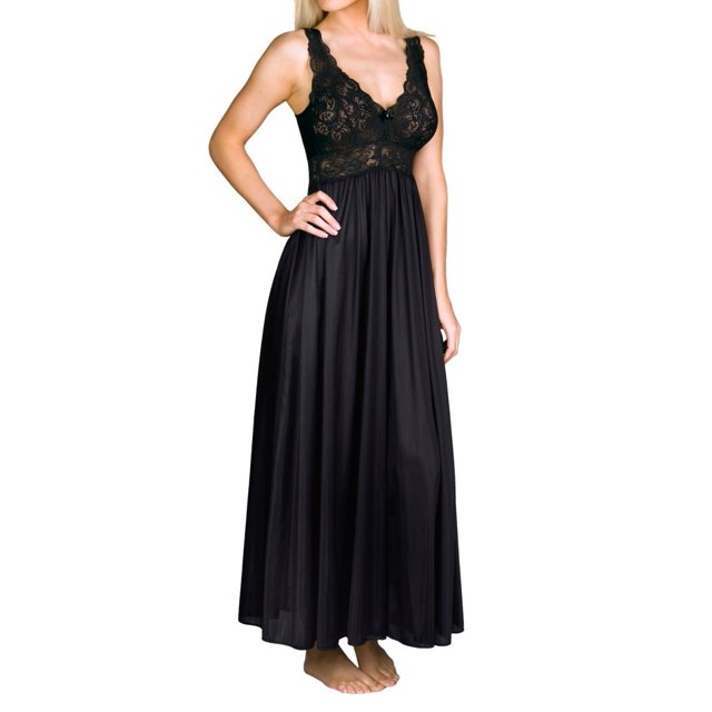 Robe Silhouette 53 Pouces pour Femmes Shadowline 31737 (Noir 2X)