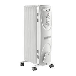 PELONIS PHO15A2AGW, Radiateur à huile électrique de base, 1500W Chambre pleine et portable Radiant Space Thermostat réglable, blanc, 26.10 x 14.20 x 11.00