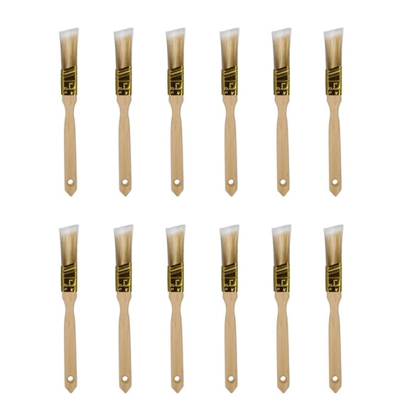 ACTION-1 Professional Quality Angled Paint Brush, Pack of 12