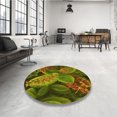 thumbnail image 4 of Ahgly Company Tapis d'Intérieur Lavables en Machine, Ronds, Transitionnels, Vert-Jaune Foncé, Ronds de 8 Pi, 4 of 7