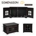 thumbnail image 3 of Gymax Large Wooden Cat Litter Box Enclosure Hidden Cat Washroom w/ Divider Coffee, 3 of 10