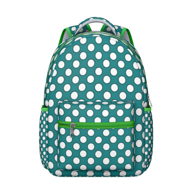 Colorful Polka Dots School Backpack Minimalist Dots and Geometric Pattern Design Fashion Travel Bag for Students