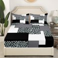 thumbnail image 2 of YST Modern Farmhouse Fitted Sheet,Black Grey Striped Bed Sheets Full,Geometric Bed Set,Leopard Pattern Bedding Set with 2 Pillowcases Deep Pockets,no Flat Sheet（No Top Sheet）, 2 of 5