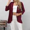 thumbnail image 2 of Cardigan à Manches 3/4 pour Femmes Cardigan à Manches 3/4 pour Femmes Mode Décontractée Confortable Cardigan Uni Haut Blouse, 2 of 9