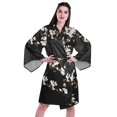 thumbnail image 1 of Moomaya Printed Womens Kimono Sleeve Robes Satin Silk Getting Ready Bridal Robe Coverup, 1 of 7