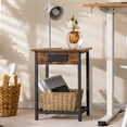 thumbnail image 3 of Gymax 2 Pcs Tables de Chevet pour Canapé Table de Nuit avec Station de Recharge pour Chambre Salon, 3 of 10
