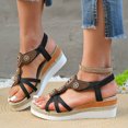 thumbnail image 3 of Women's Rhinestones Espadrilles Wedges Dressy Sandals Vintage Indian Platform Elasitc Slingback Sandals, 3 of 6