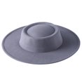 thumbnail image 1 of Female Hat Solid Color Flat-Top Cap Blower Hat Woolen Cap Fedoras, 1 of 5