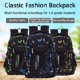 thumbnail image 3 of ruzhgo Students Book Stationery Storage Printed School Bag Hiking Portable Zipper Closure Backpack Large Capacity Knapsack Rucksack Blue Large Green Small, 3 of 6
