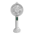 thumbnail image 1 of Personal Cooling Companion for On-the-Go 3-Speed misting fan, 2000mAh Portable Hand Fan with Stand, White, 1 of 5