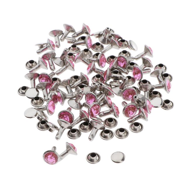 Abbracc 50pcs Snap Button Rivets Leather Craft for Garment Accessories 7mm Pink
