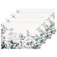 thumbnail image 1 of Vargottam Napperons - Napperon pour Table à Manger, Ensemble de 4 - Serviette en Coton Imprimée et Réversible - Napperons d'Intérieur pour Table de Maison et de Cuisine - Fleurs Aquarelle (Bleu et Gris), 1 of 5