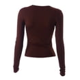 thumbnail image 4 of T-Shirts pour Femmes à Manches Longues Chandail de Compression à Manches Longues Femmes Chandails de Course à Manches Longues Col Rond Crop Top T-Shirt en Spandex Femmes Chandails Moyens Tee-Shirt Basique Uni Col Roulé T, 4 of 5