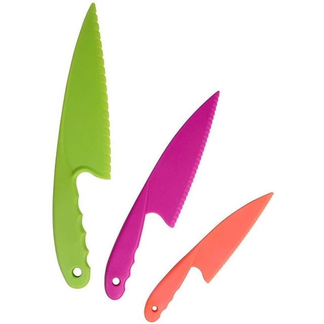 Nylon Bread & Salad Cutting Blades for Kids Child-Safe Kitchen Knives Set