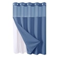 thumbnail image 2 of Rideau de Douche avec Poids Magnétiques / Tissu Polyester Robuste / Rideau de Salle de Bain Résistant à l'Eau pour Maison, Appartement, Dortoir, VR / Conception Réversible 71 x 80 Pouces avec Grands Oeillets, 2 of 5
