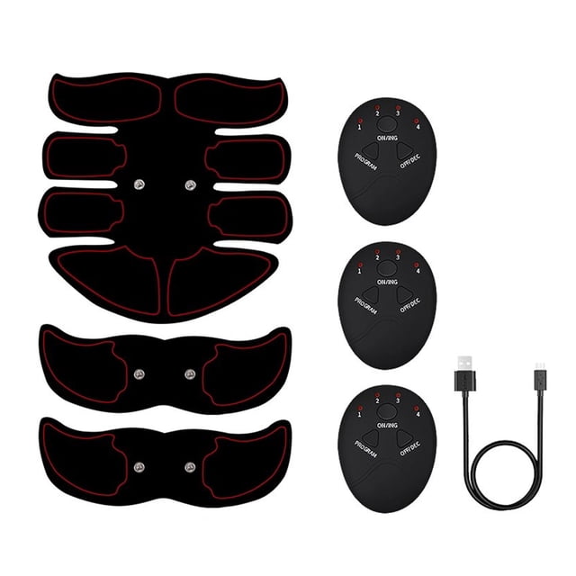 Amdohai Smart Abs Abdominal Muscle Toner Abs Muscle Trainer 6 Modes 9 Levels Intensity Body Fitness Shaping Massage Patch Unisex Built-in Rechargeable Battery