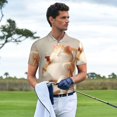 thumbnail image 3 of Xecao Relaxing Cat With Tea Pattern Men’s Polo Shirt with Buttoned Collar Soft Breathable Casual Polo Shirt for Work, Leisure, and Outdoor Activities-Medium, 3 of 6