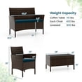 thumbnail image 3 of Costway 4 PCS Patio Furniture Set withWashable Cushions and Tempered Glass Coffee Table Blue, 3 of 9
