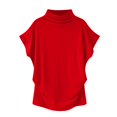 thumbnail image 3 of AMERTEER Blouse Décontractée en Coton à Manches Courtes et Col Roulé pour Femmes, Grande Taille, 3 of 4