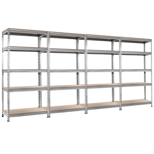 Patiojoy 5-Tier Industrial Steel Storage Shelves Garage Rack with Adjustable Shelves Sliver