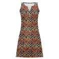 thumbnail image 4 of Lolmot Robe Décontractée pour Femmes Robe Ample Décontractée à la Mode Rétro Imprimée Sans Manches à Col en V Robe Courte Sans Manches à Col en V Robe Sans Manches pour Femmes, 4 of 6