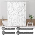thumbnail image 4 of Ensemble de Rideau de Douche en Tissu, Rideau de Douche à Rayures Grises Abstraites avec 12 Crochets pour Rideau de Douche, Rideau de Douche en Tissu Blanc Rustique, Ensembles de Rideaux de Douche Style Western Farmhouse pour Salle de Bain, 72x72 Pouces, 4 of 5