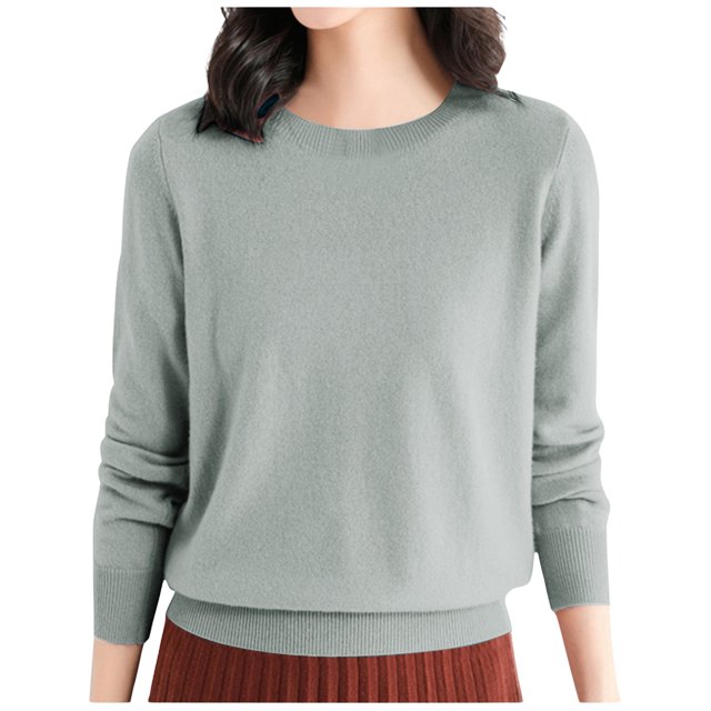 Kcodviy Chandail Décontracté pour Femme à Col Rond à Manches Longues, Chandail Molletonné Uni, Chandail d'Automne, Chandails pour Homme, Chandail pour Femme, Lots de Chandails pour Femme, Chandail Molletonné, Chandails en Molleton pour Femme