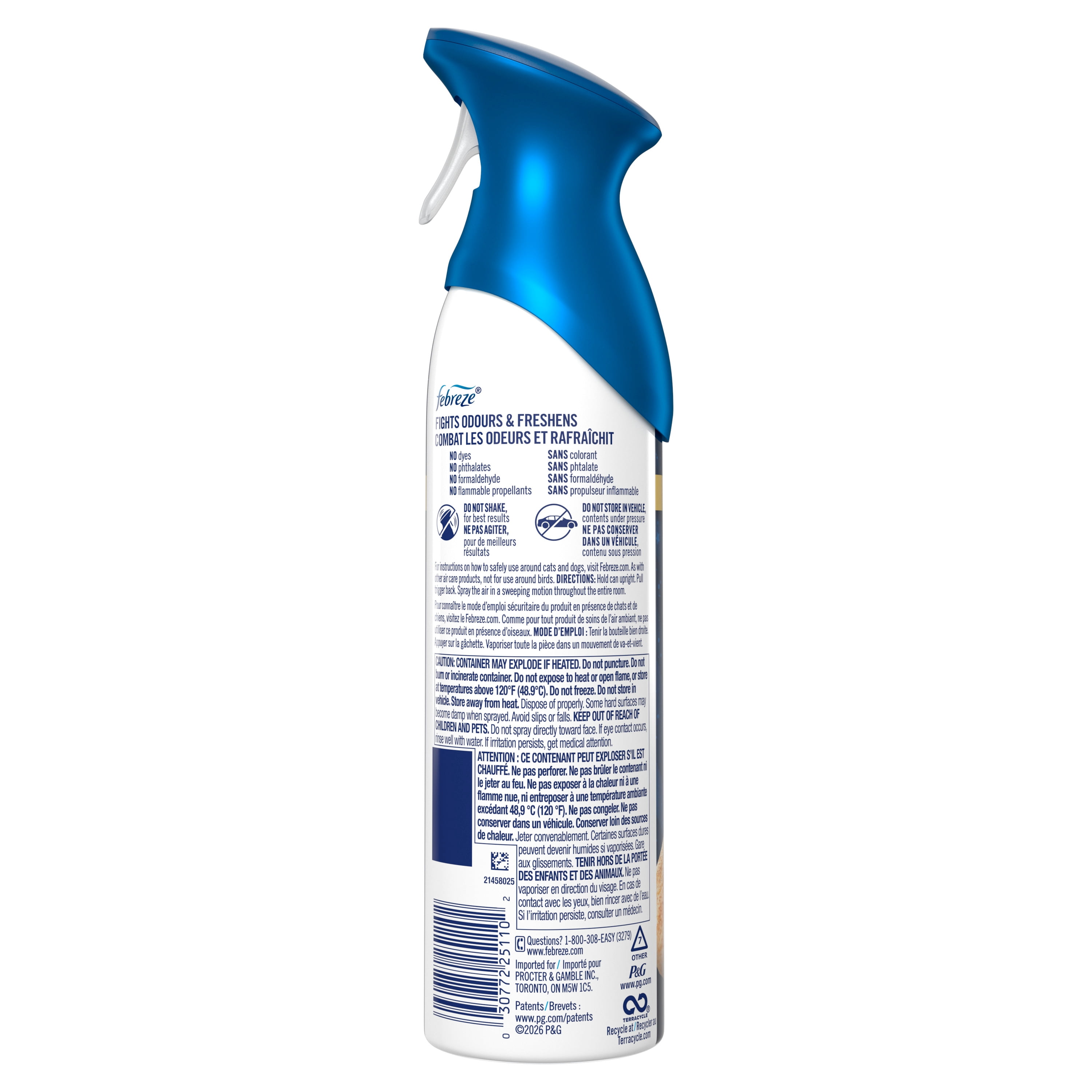 Assainisseur d’air Febreze pour les petits espaces, combat les odeurs, parfum Gain Brise nocturne, 1 unité