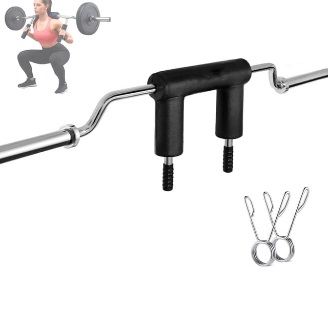 GloryStar Heavy Duty Safety Squat Bar, 700 Lb Capacity, Includes Padded Shoulder and Neck Support, 2 Locking Collars, Fits 2-Inch Weight Plates (Weights Not Included)