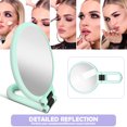 thumbnail image 3 of 10X/15X Magnifying Handheld Mirror Folding Handle Double-sided Portable Travel Magnified Hand Mirror Pedestal Makeup Mirror, 3 of 9