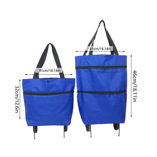 SDNall Sacs d'Épicerie Réutilisables, Chariots avec Roues, Panier d'Épicerie sur Roues, Panier d'Épicerie Pliable 2 en 1 Panier d'Épicerie avec Roues Sac de Magasinage Sac de Rangement Télescopique pour Voyager