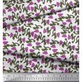 thumbnail image 2 of Soimoi Modal Satin Fabric Leaves & Floral Block Print Fabric by Yard 42 Inch Wide, 2 of 3