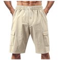 thumbnail image 1 of Plebaso Mens Casual Shorts Drawstring Lightweight Summer Shorts Solid Color Loose Beach Shorts for Men, 1 of 7