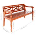 thumbnail image 4 of vidaXL Batavia Bench 136 cm Solid Mahogany Wood Dark Brown, 4 of 4