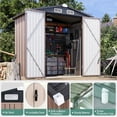 thumbnail image 3 of GVDV Metal Shed , 6 x 4 ft Metal Outdoor Storage Shed with Updated Frame, Lockable Doors & Waterproof, Brown, 3 of 9